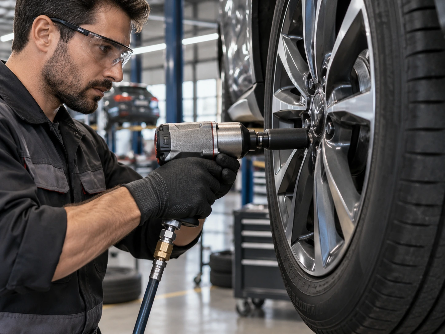 Otomotiv servis ve teker operasyonlarında havalı lokma